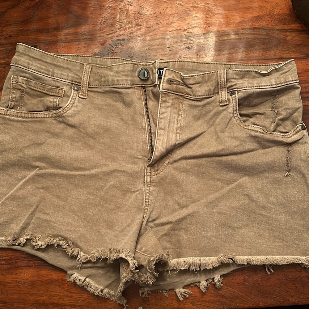 Brown kut from the Kloth high rise Jane shorts